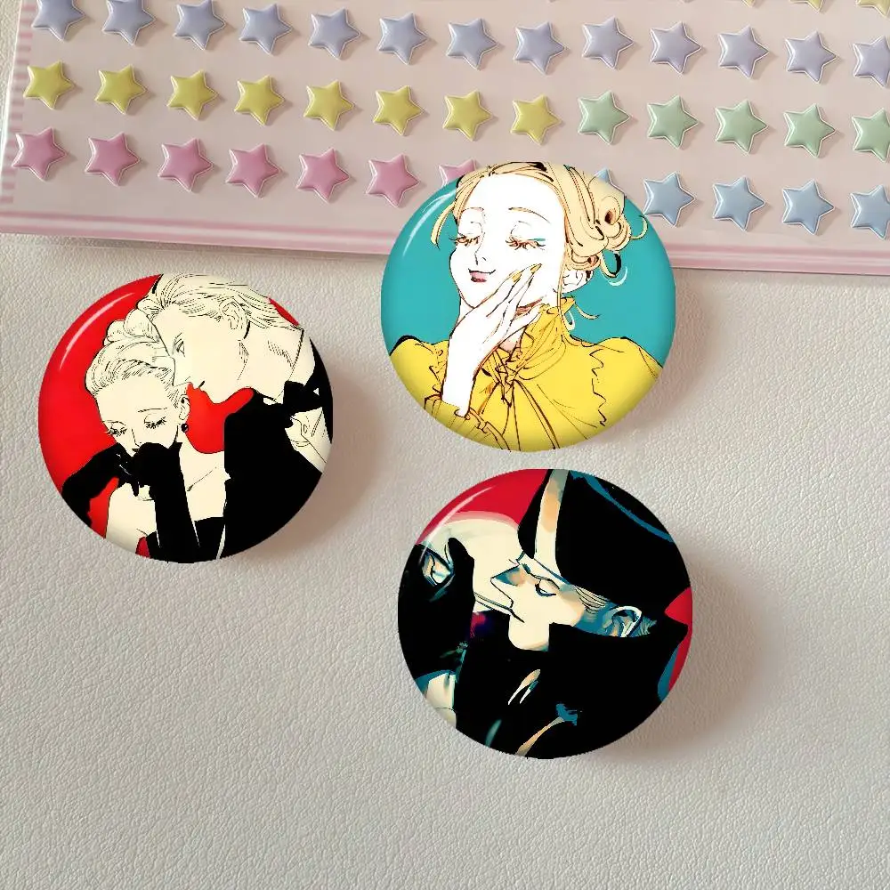Emma x Aleksander Veil Manga  Creative Pins Funny Round Snap-in Brooch Badge Backpack Hat Accessories Jewelry Gifts for Friend