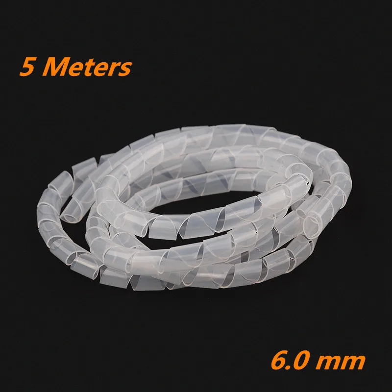 5M/10M 6มม.เกลียวห่อ Sleeving Band Tube สารหน่วงไฟป้องกันสายสายการจัดการ Wrap สาย Cover Tube
