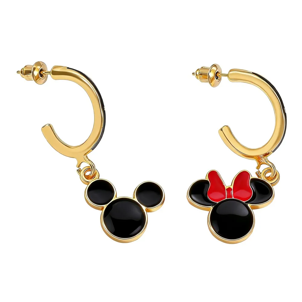 Fashionable Cute Cartoon Mickey Minnie Enamel Asymmetric Pendant for Boys and Girls Birthday Party Toys Accessories Gifts
