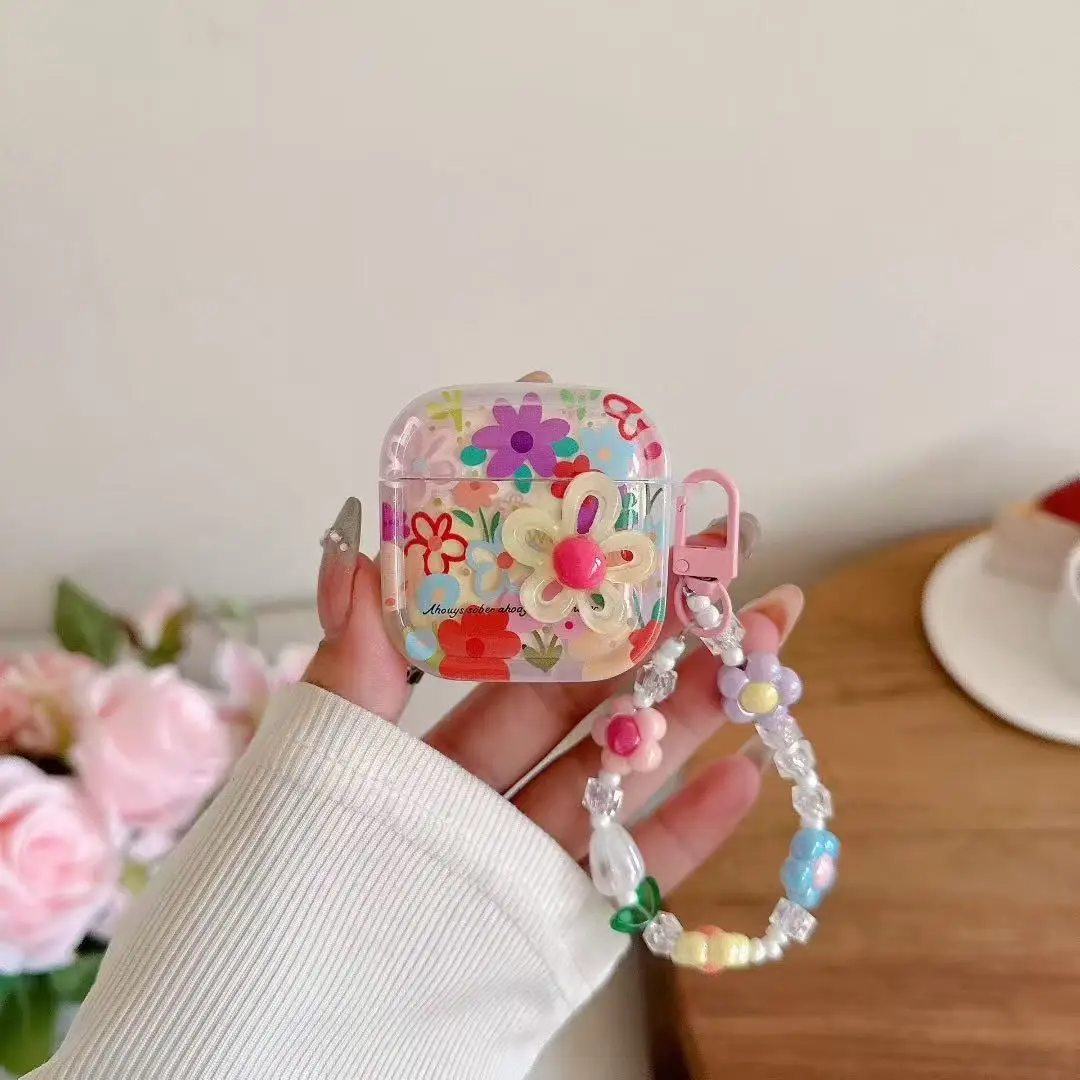 لهواوي Freebuds SE3 SE2 Freebuds Pro4 pro3 pro2 Pro 5i 6i 4i 3i 4e 4 5 6 FreeClip حقيبة سماعة الاذن لينة زهرة الغطاء الواقي #5