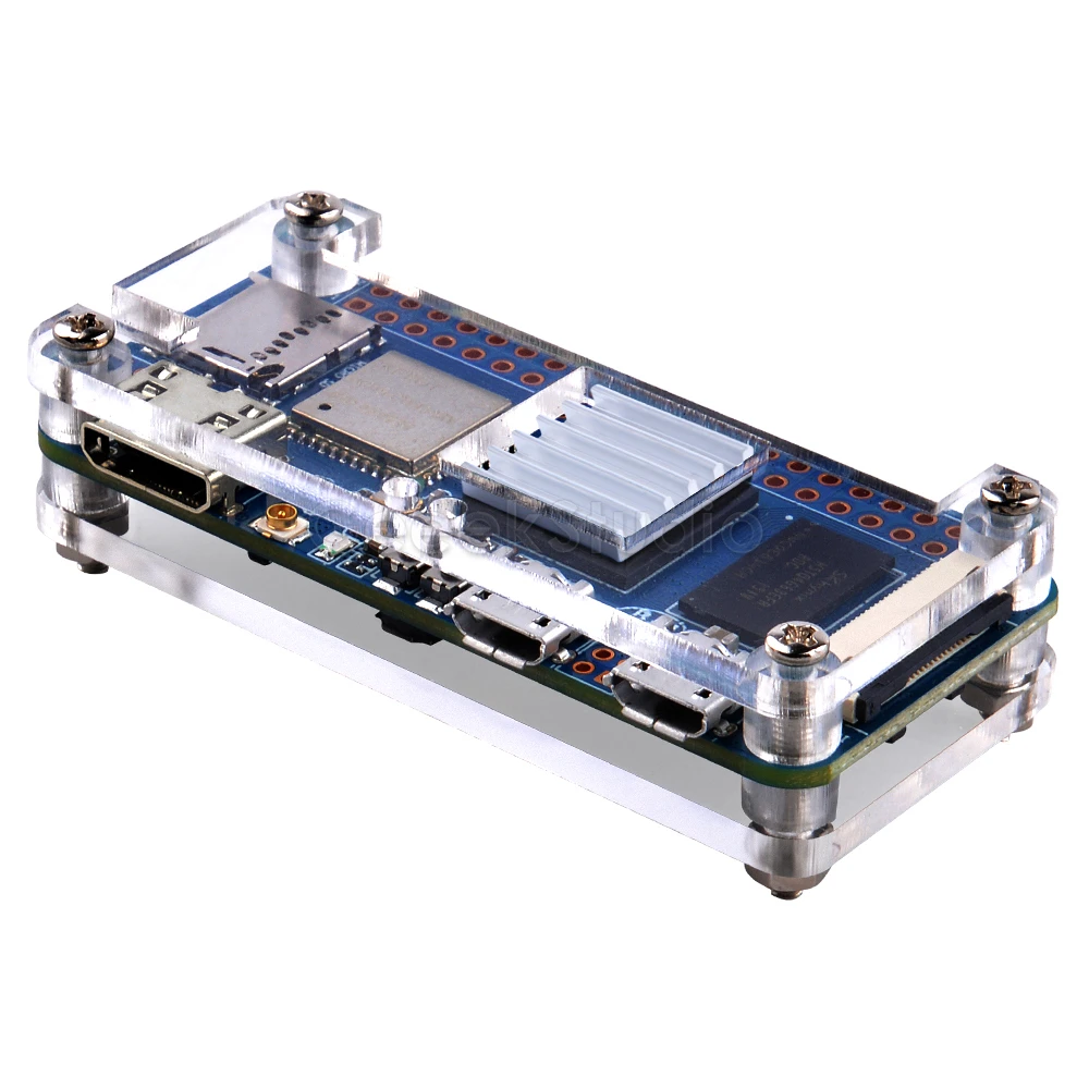 Placa de desarrollo de computadora Banana Pi BPI-M2 Zero Quad Core, fuente de alimentación de carcasa