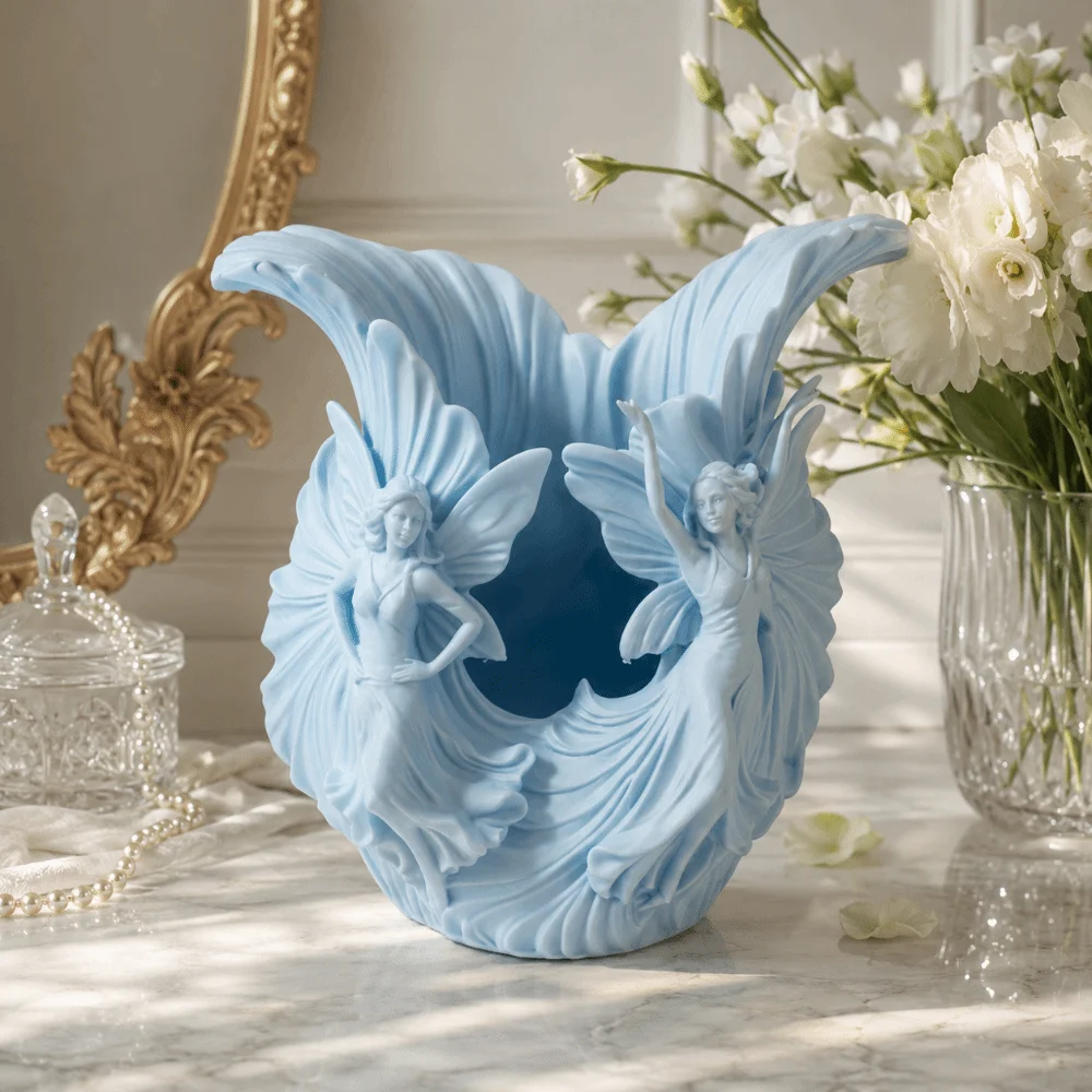 Multifunctional 3D Printed Storage Box Emboss Design Multi-purpose Pen Holder Creative Elf Pattern Vase Home
