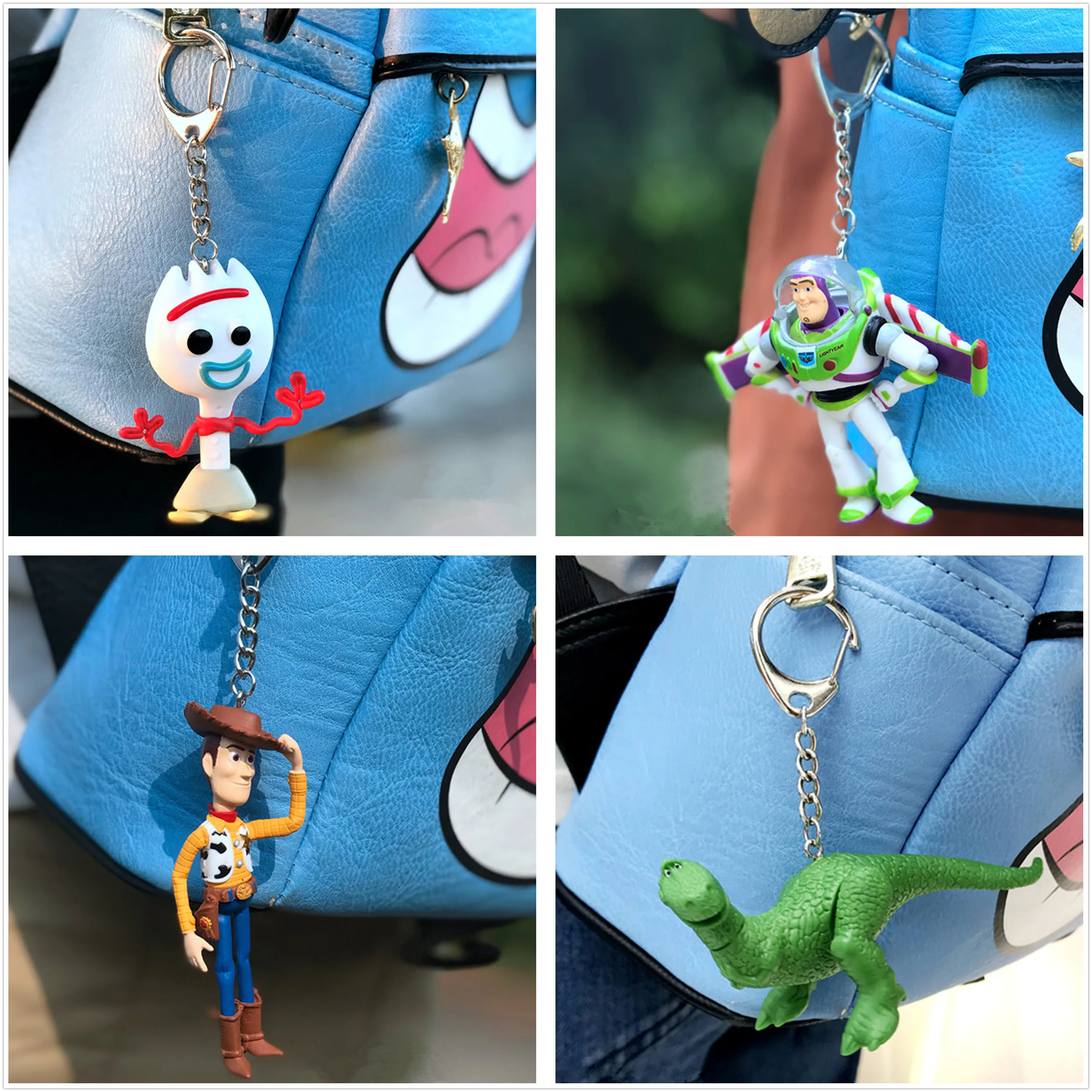 Disney Toy Story Figure Buzz Lightyear Woody Forky Desktop Ornaments Collection Doll Bag Car Keychain Home Decoration Kids Gifts