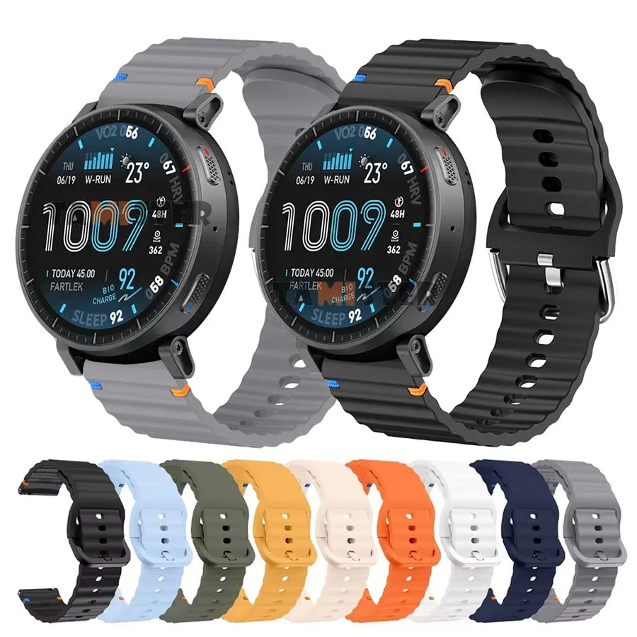 Bracelet en Silicone pour Amazfit Active MAX, pour Amazfit Balance 2 Bip 6 5 Unity T-REX 3 Pro 48mm GTR 4 3, ceinture de montre 22mm