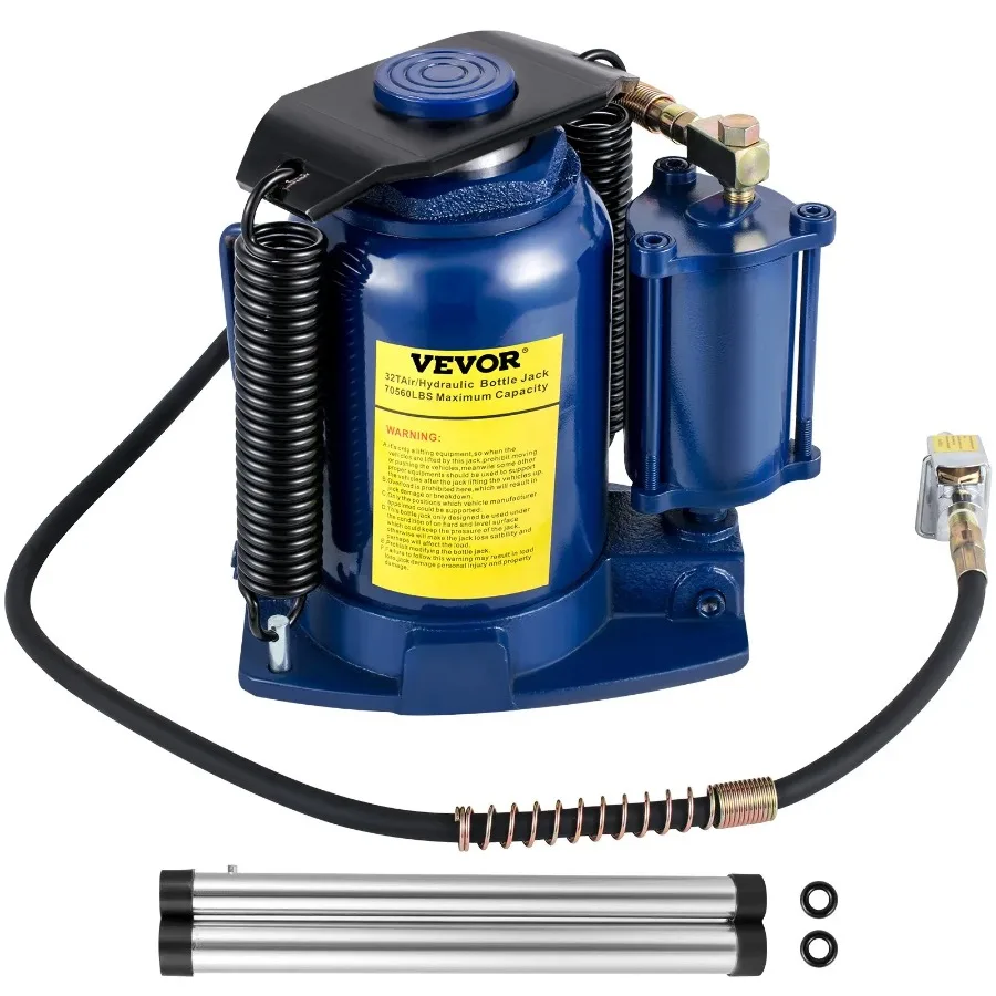 

Air Hydraulic Bottle Jack 32 Ton 70550lbs Pneumatic Hydraulic Bottle Jack Pneumatic Manual Dual Operation High Lift Bottle Jac