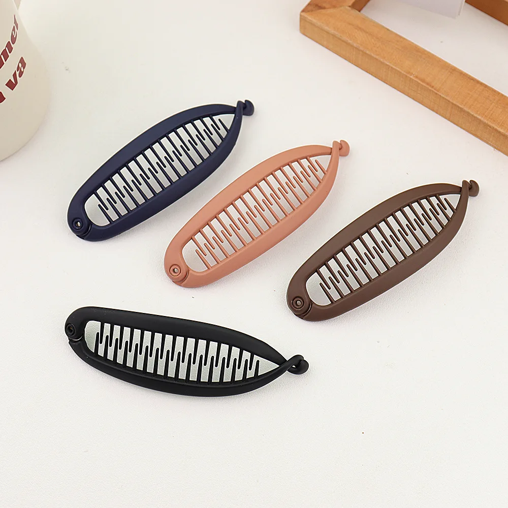 Matte Frosted Fish Shaped Hairpin Ponytail Banana Hair Clip Headband for Women Hair Accessories Twist Clamp Barrettes Headwear