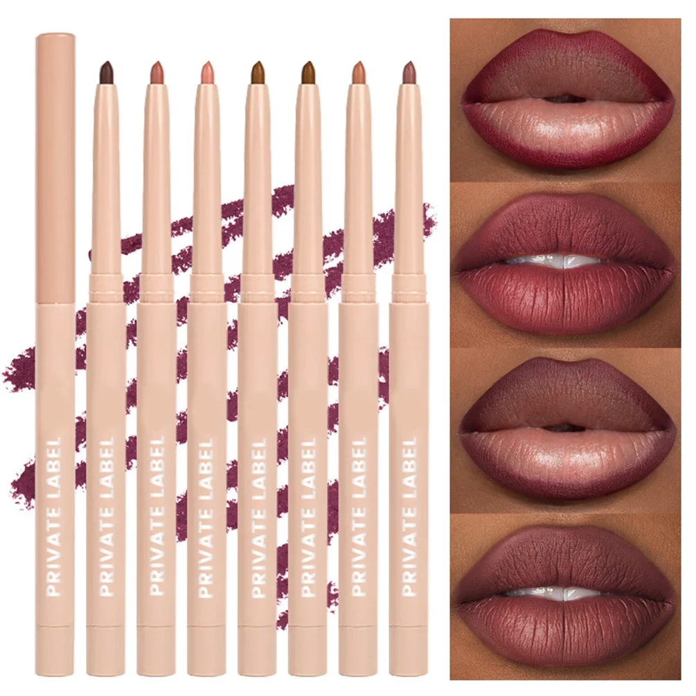 Private Label 12-color Lipliner Custom Logo Matte Waterproof Durable Long Lasting Easy To Wear Soft Pencil Makeup Wholesale