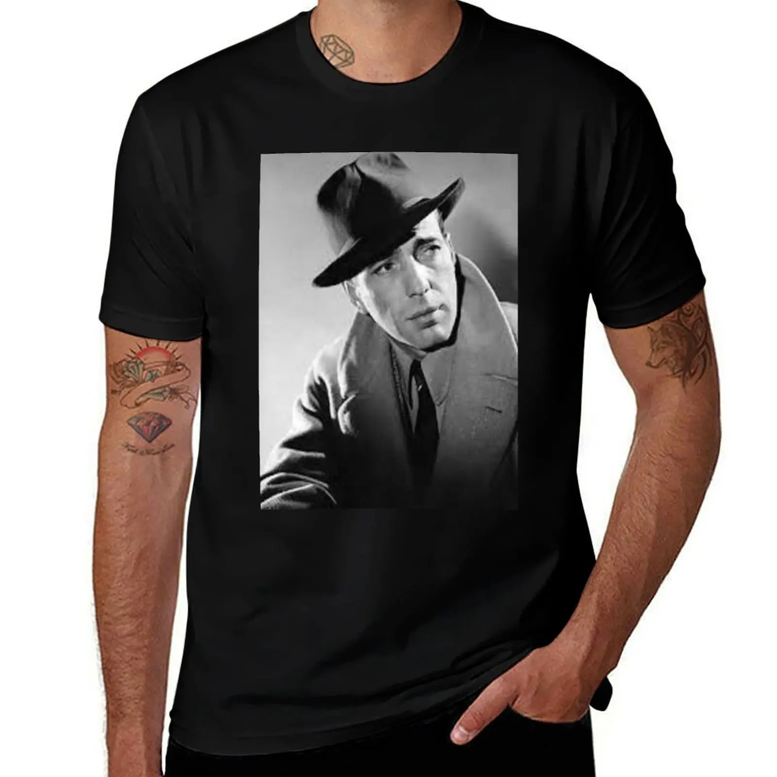 

Humphrey Bogart Portrait T-Shirt Novelty Print Casual Tee Shirt