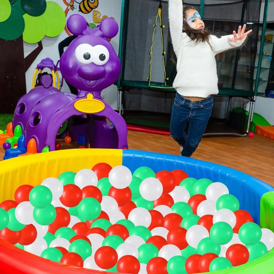 幼児用ソフトプラスチックボール180個、耐圧オーシャンボール、フォトブースの小道具、プレイテント、スイミングプールパーティー用に再利用可能