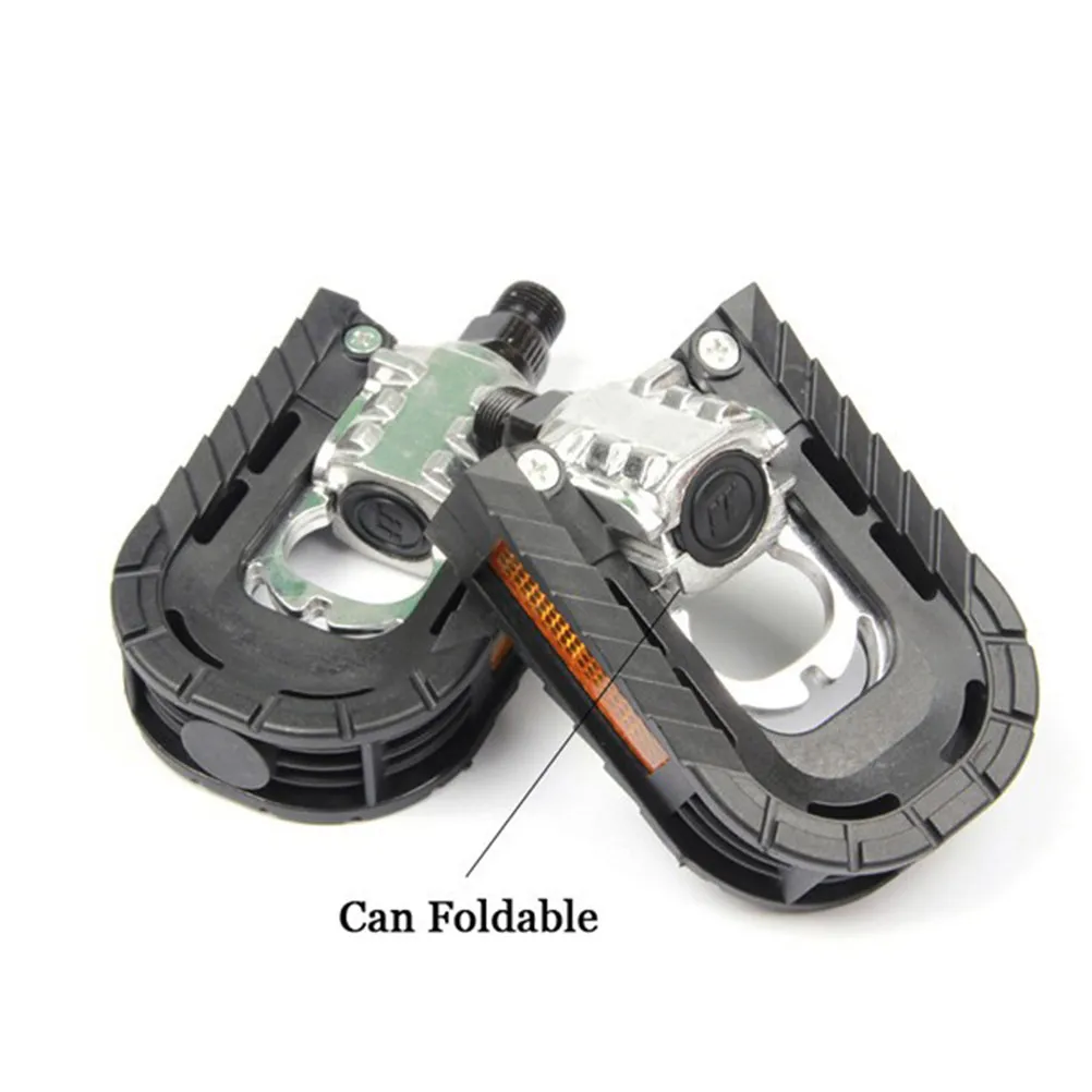 

2 Pcs Foldable Aluminum Alloy Pedal Universal Mountain Bike Flat Platform Pedal Non Slip for Commuting Road Cycling