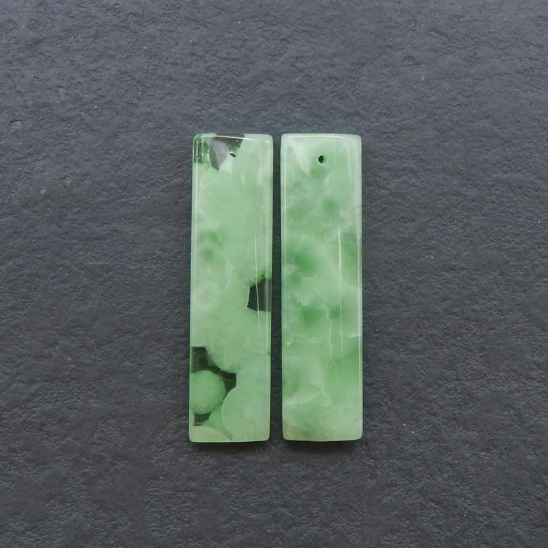 

Женские прямоугольные серьги с зеленым ониксом и драгоценными камнями, пара бусин из полудрагоценного камня, модные ювелирные аксессуары, 38x10x3 мм, 5,2 г