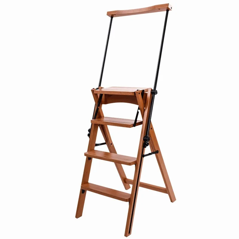 

Ladder chair, multi-functional solid wood home foldable, easy to store, lightweight telescopic herringbone ladder stool