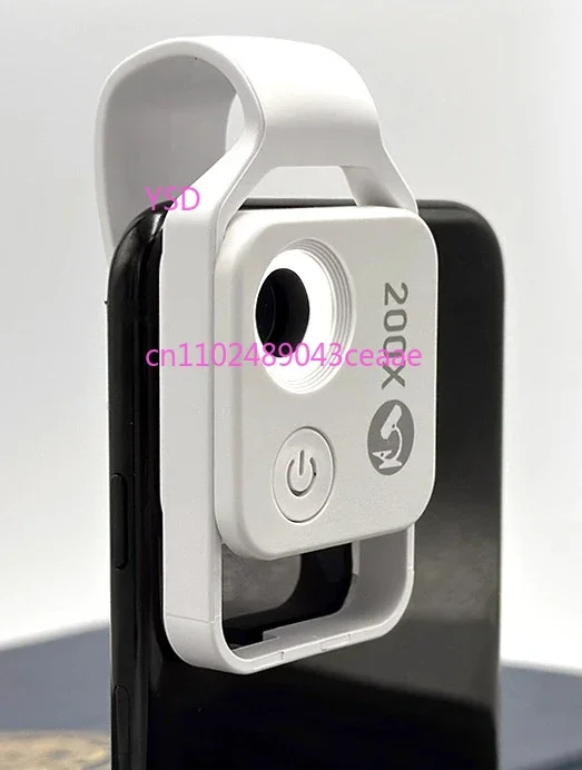 Phone Magnifier Microscope (HD 100X-200X, Special for Jewelry Identification, Clip-On Phone Lens)