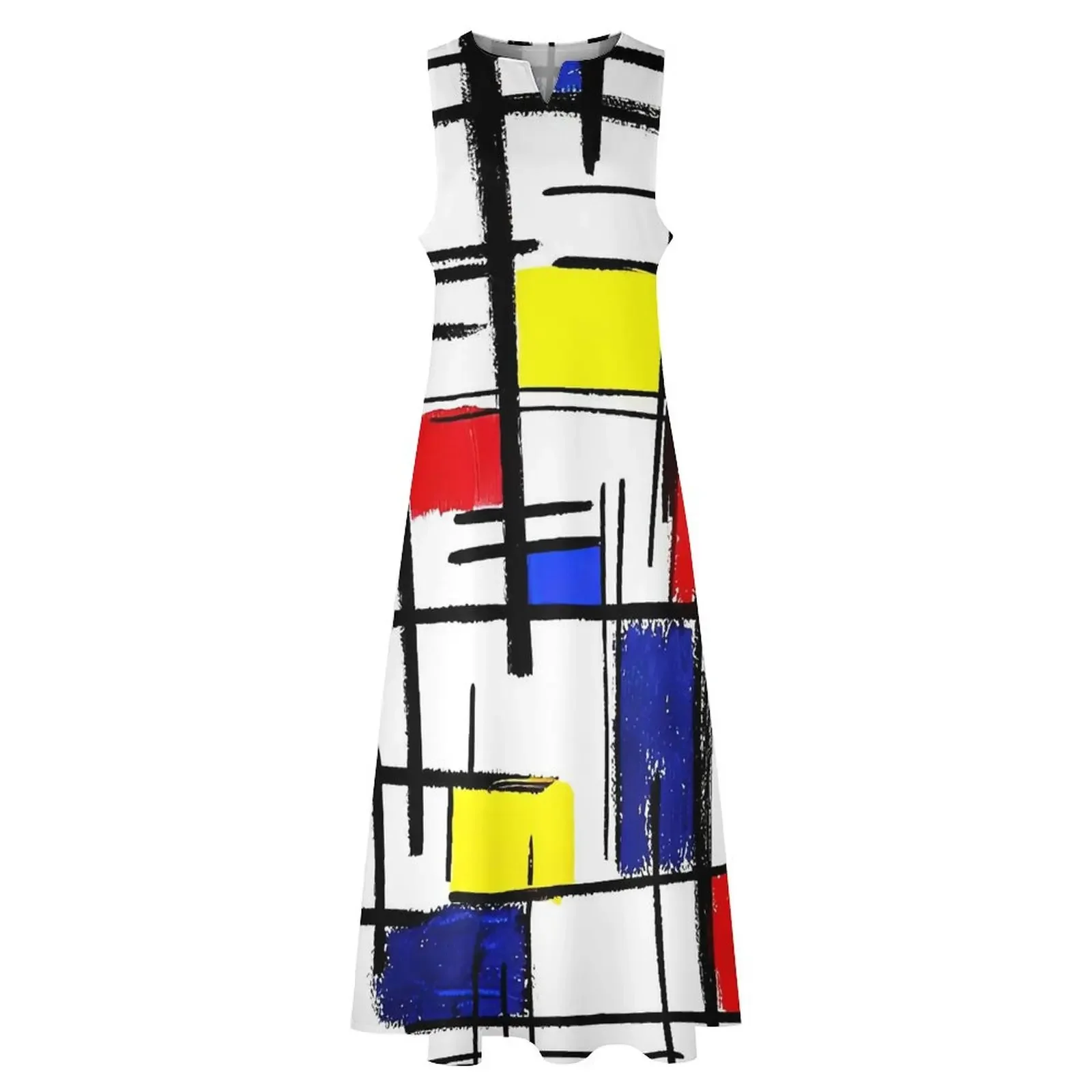 Długa sukienka damska Summer De Stijl Modern Art Aesthetic Boho Beach Long Dress Woman Sexy Elegant Maxi Dress Large Size V-neck Robe