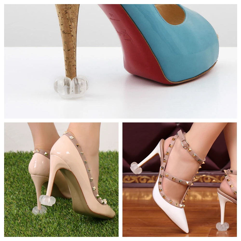 

10 Pairs New High Heel Protectors High Heeler Heel Stoppers Antislip Silicone Stiletto Shoes Caps Covers Heel Savers Heels guard