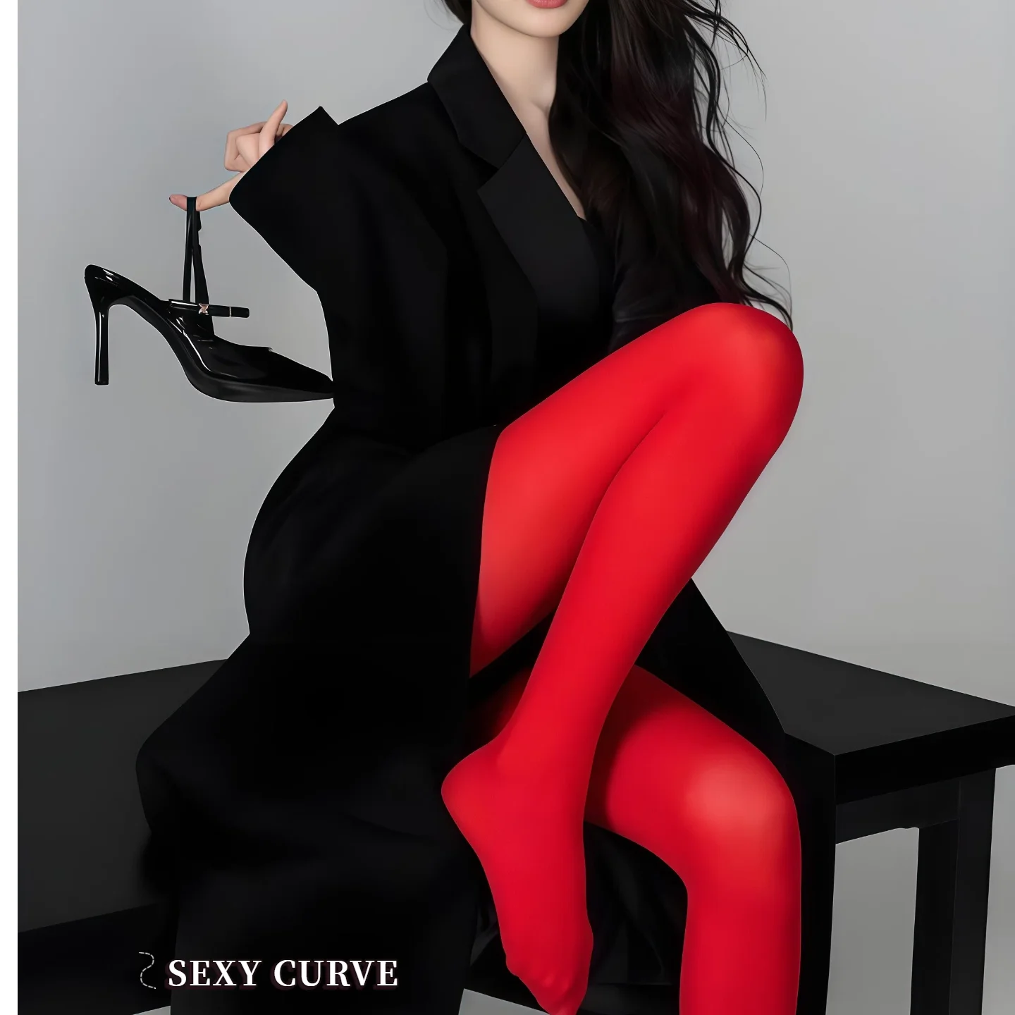 Damen Mode Rote Strumpfhose Sexy Dünne Samt-Leggings Transparente Elastische Rote Strümpfe Atmungsaktive Schlanke Strumpfhose