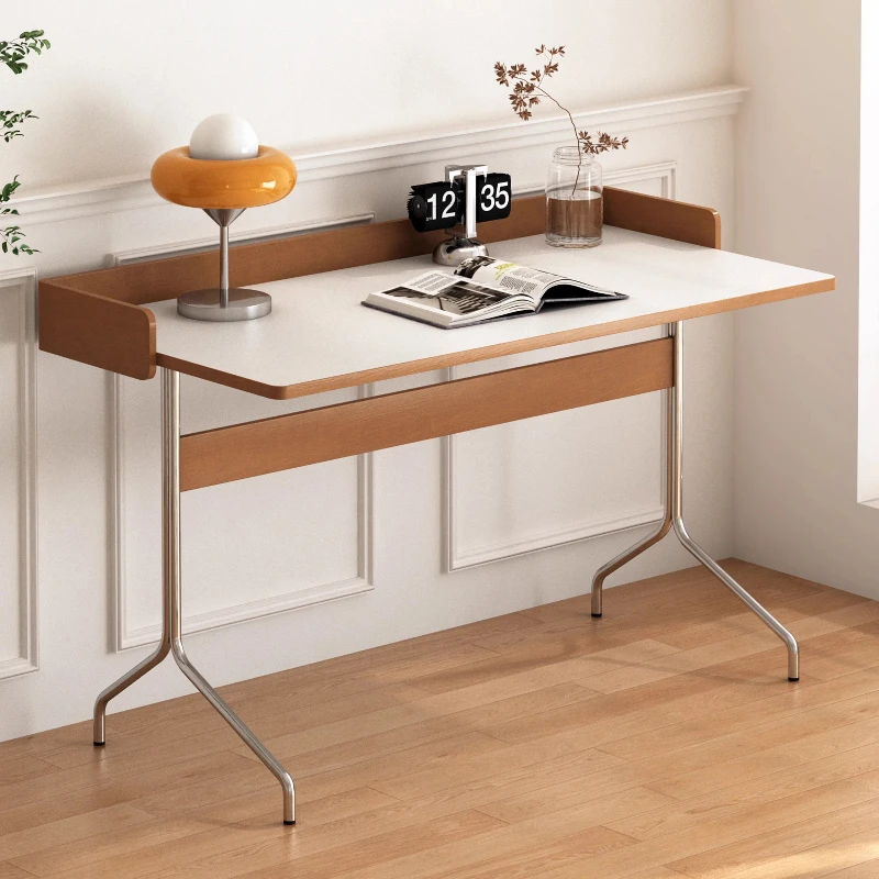 

Mid-century Office Desks Stainless Solid Wood Luxury Office Desks Small Apartment Office Furniture Scrivanie Per Ufficio ZY40BGZ