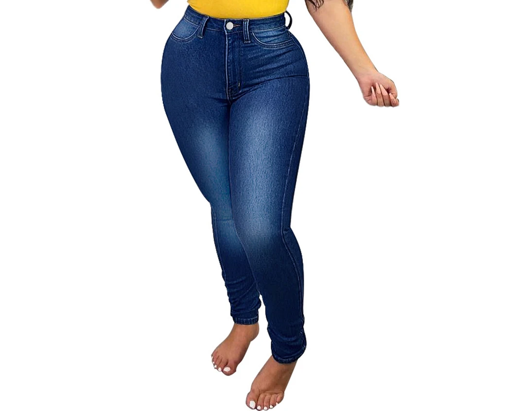 Solid Color Fashion Slim Fit Stretch Denim Trousers Ladies Jeans Women's Clothing