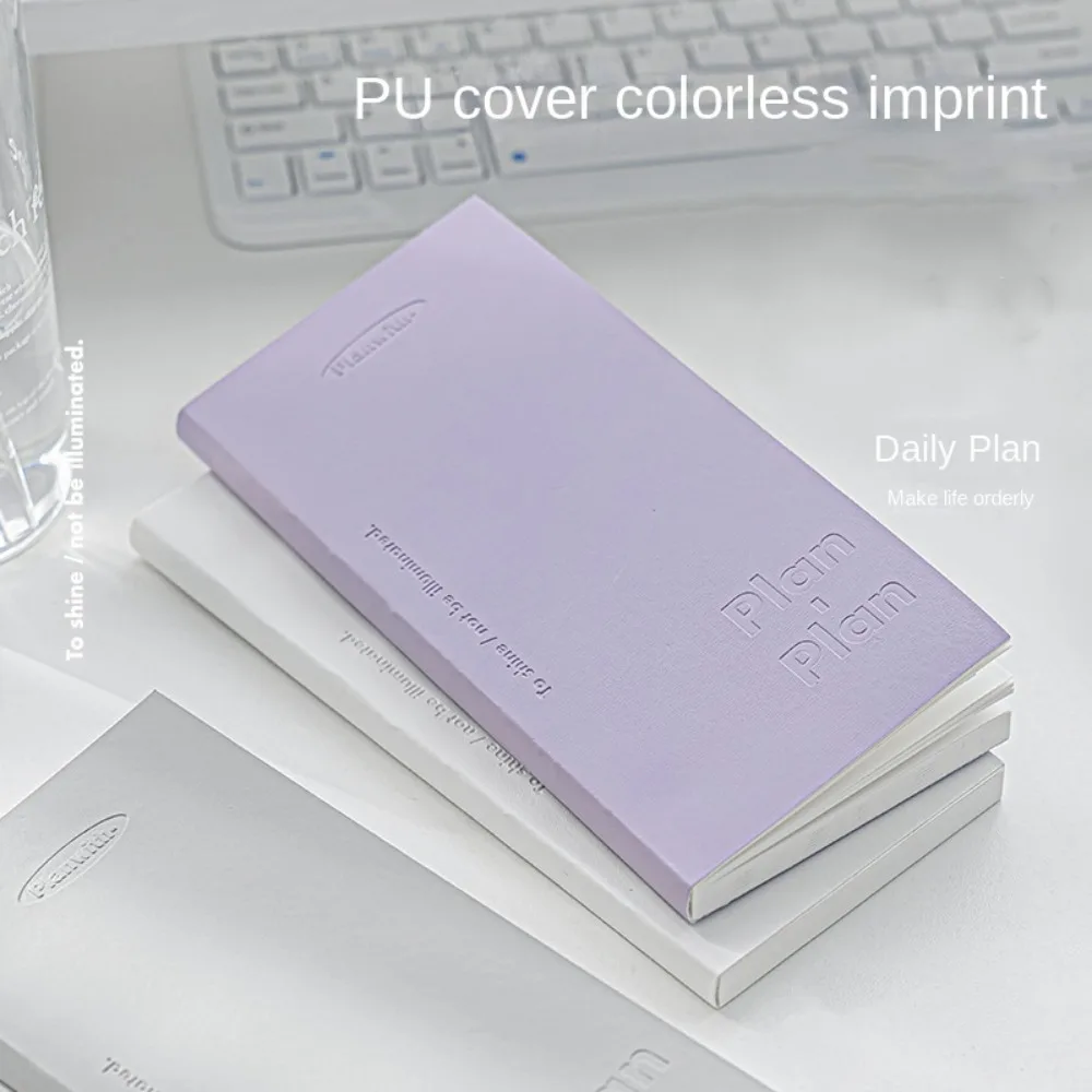 Cuaderno de papelería minimalista con forma de tira, cuadrícula Kawaii colorida Horizontal, planificador diario