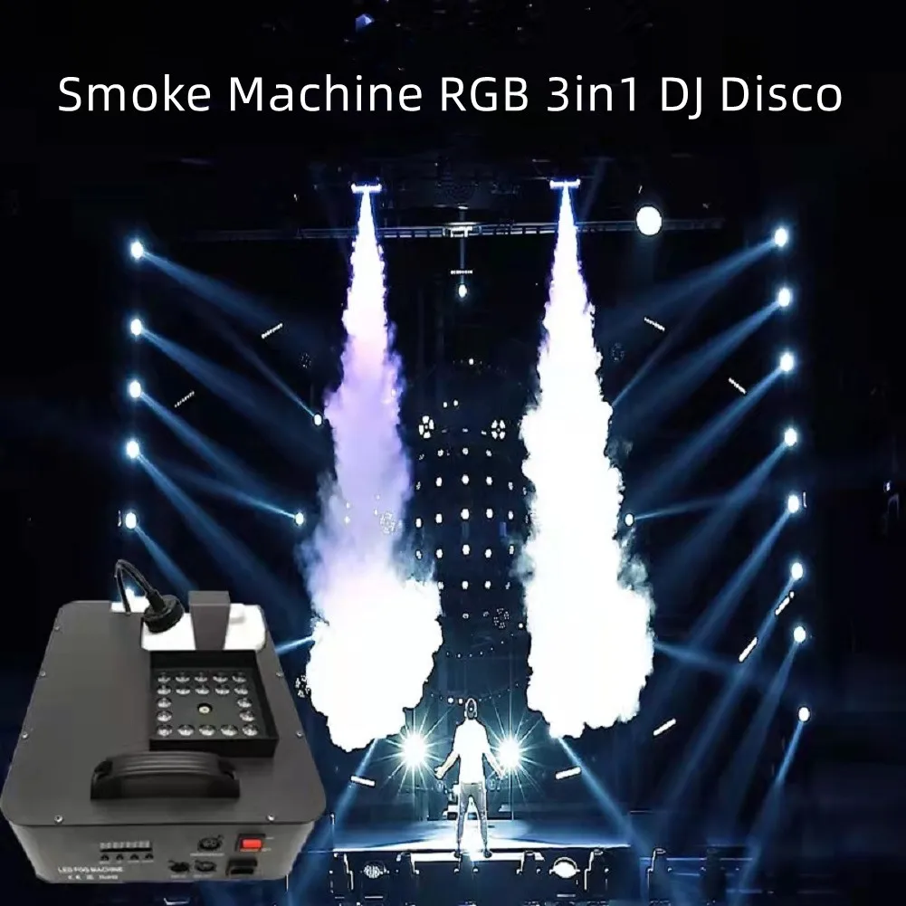 24x9W 1500W Smoke Machine RGB 3in1 DJ Disco  Wireless Remote Fogger Ejector Christmas Party 3000W Fog Machine DJ Stage Effect