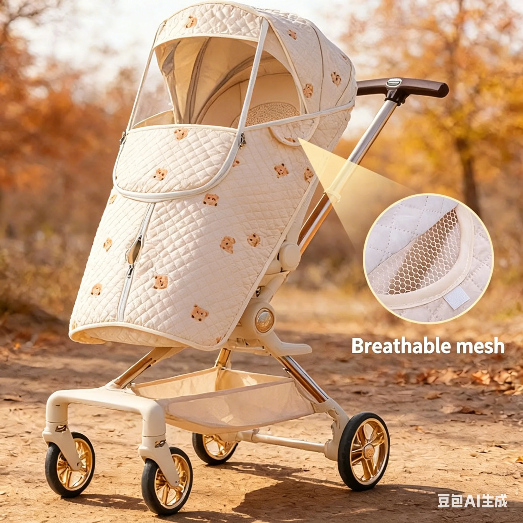 

Универсальный водонепроницаемый чехол от дождя и ветра с мультяшным медведем, полная защита от пыли, дождевик для детских колясок