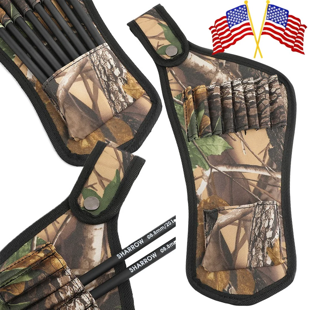 Archery Crossbow Arrow Storage Quiver Bag Independent Compartment Design Capacity for 8 Crossbow Shafts Portable Compact Handheld Waist Mount Arrow Case Outdoor Sports Hunting Shooting Spare Bag