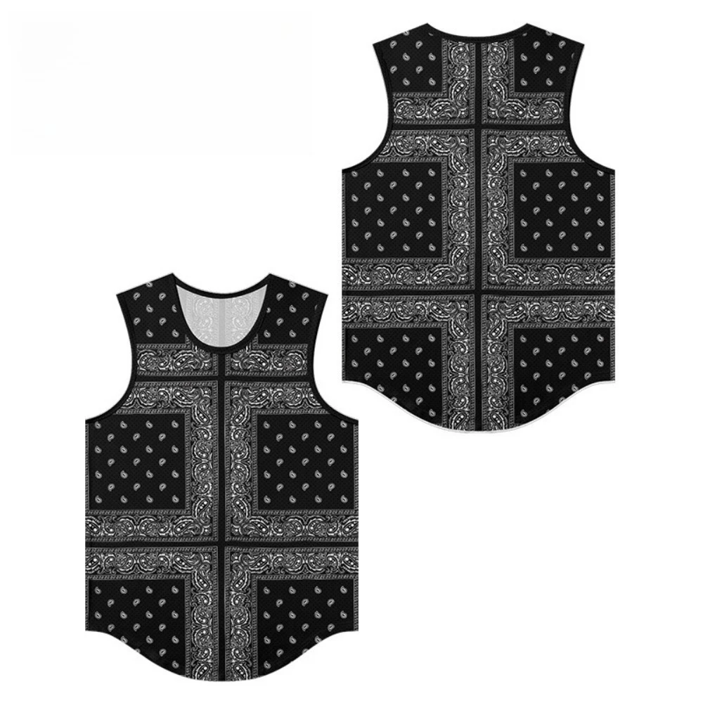 Men Vests Tank Tops Zen Pulse Paisley Breathable Beachwear Loose Trendy Street Fashion Sports Oversize Gym Clothing