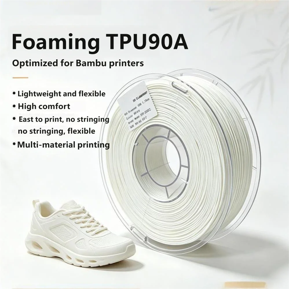 Schäumendes TPU 90A Filament 1,75mm 1kg – Leicht, flexibel, geringe Fadenbildung, einfach zu drucken für FDM 3D-Drucker