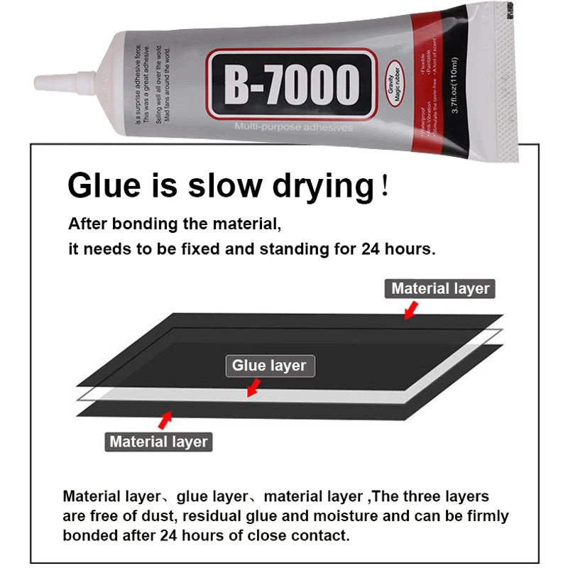 15/25/50/110ml Zestaw B7000 Klej w płynie Przezroczysty klej do naprawy telefonów kontaktowych Uniwersalny klej do majsterkowania z precyzyjną