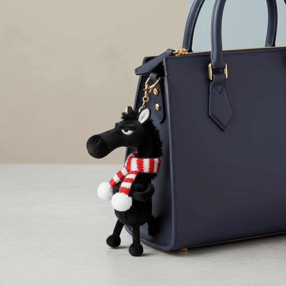 정교한 만화 말 열쇠고리 공예 판타지 스타일 포니 플러시 인형 핑크색 봉제 시뮬레이션 말 장난감 생일 선물