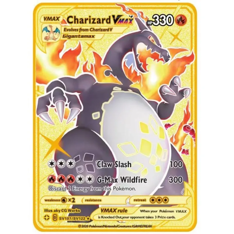 pokemon luxury cards black and gold Metal Card Charizard – Gold Link co main image 1