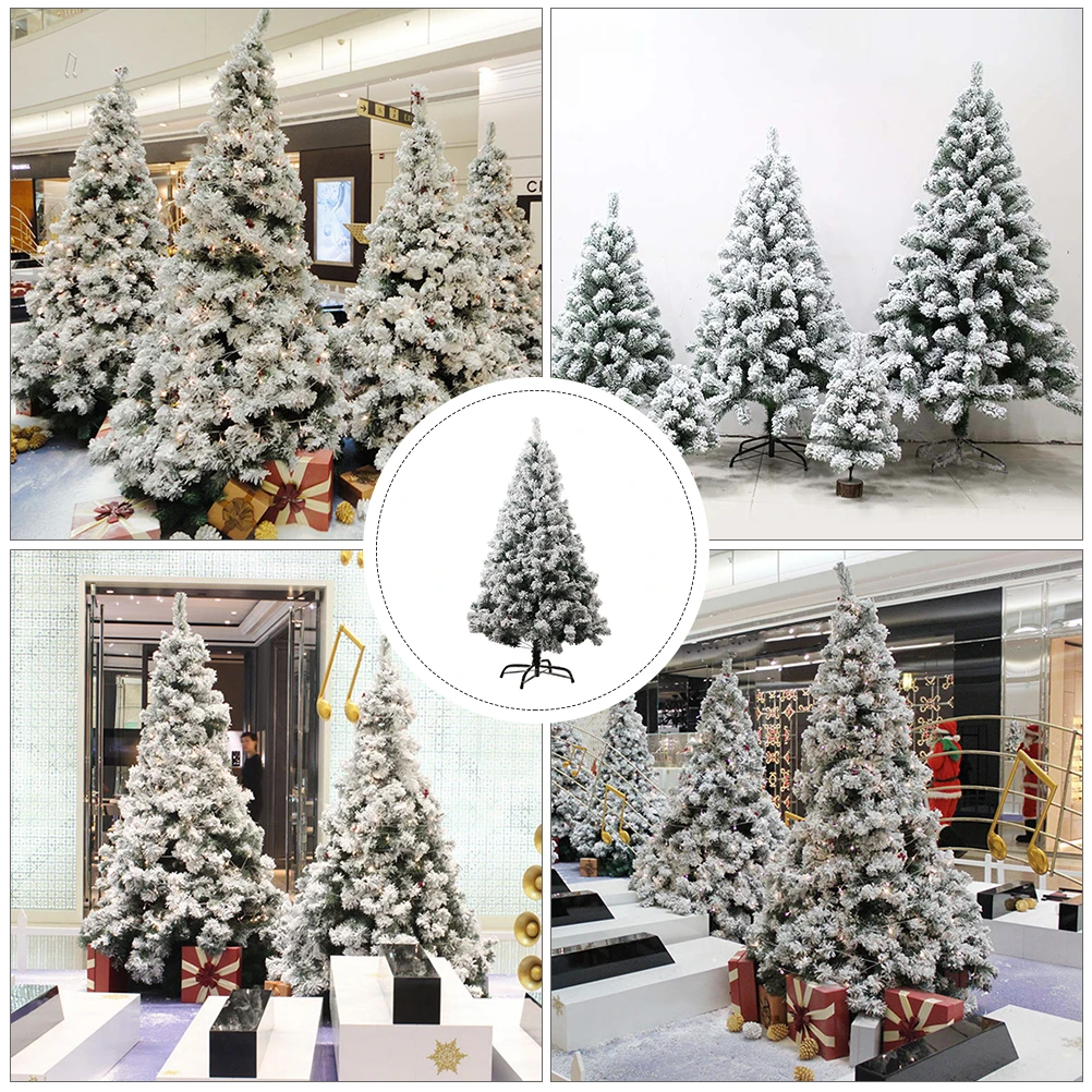 

Artificial Flocked Christmas Tree White Xmas Decor Reusable Snow Tree Home Holiday Festive Atmosphere Scene Layout Prop