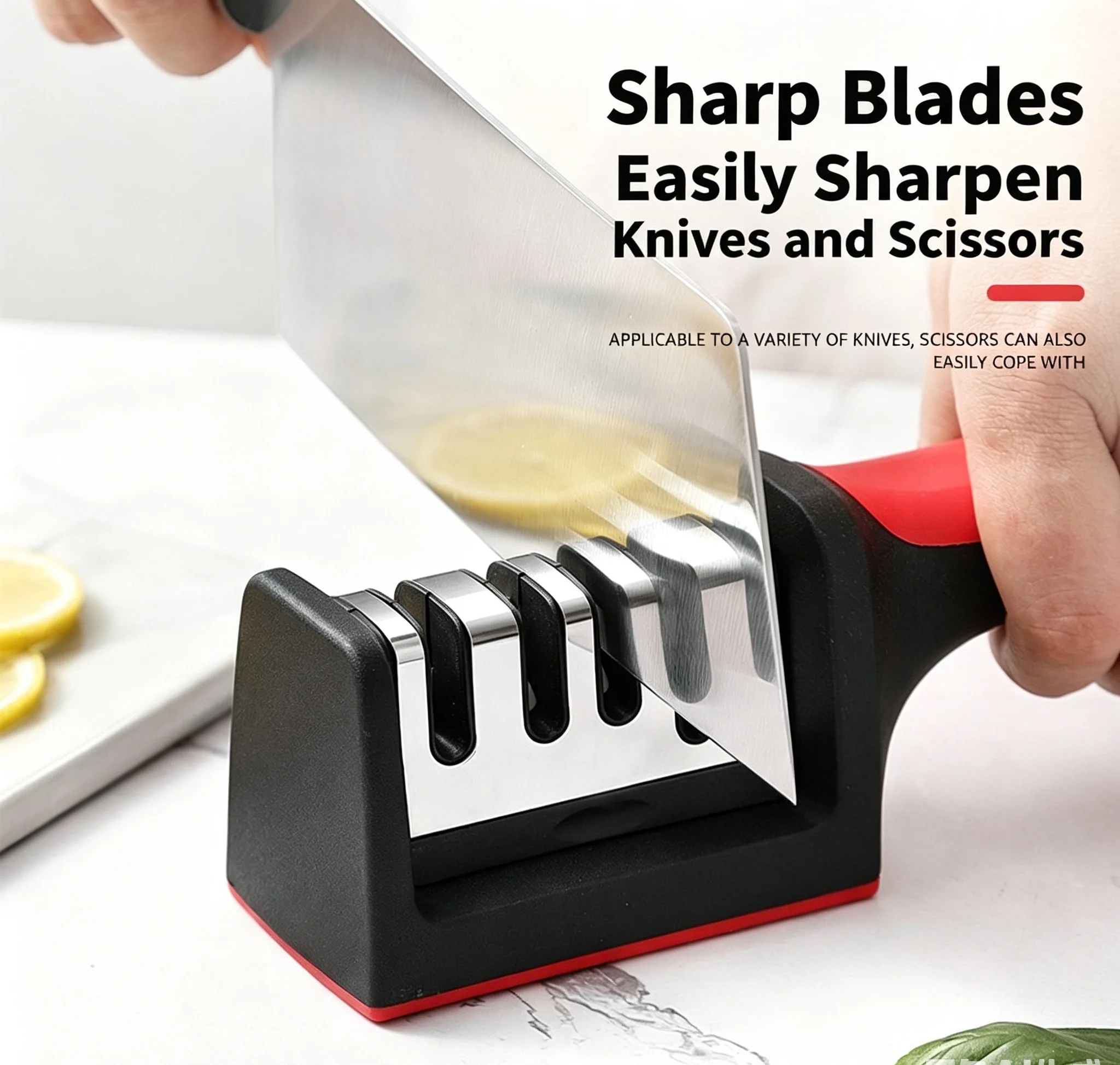 The Four-Stage Professional Knife Sharpener Is Equipped With Tungsten Steel Diamond and Ceramic Grinding Stones - Featuring a St