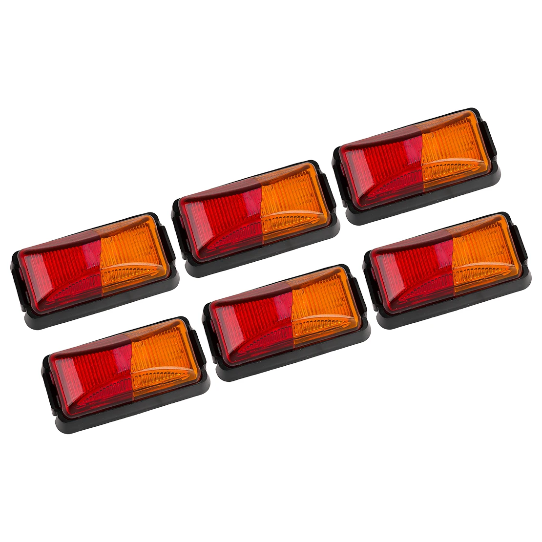 6pcs 10V-30V 8-LED Red & Amber Side Marker Light Clearance Lamp for Car SUV Van Lorry RV Bus Boat Trailer Truck