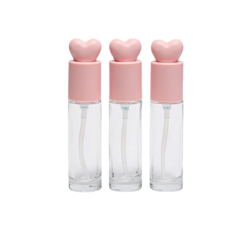 Pump Bottle for Essence Lotion 30ml Glass Empty DIY Cosmetic Container Liquid Foundation Dispenser with Pressure Pump Pink Lid