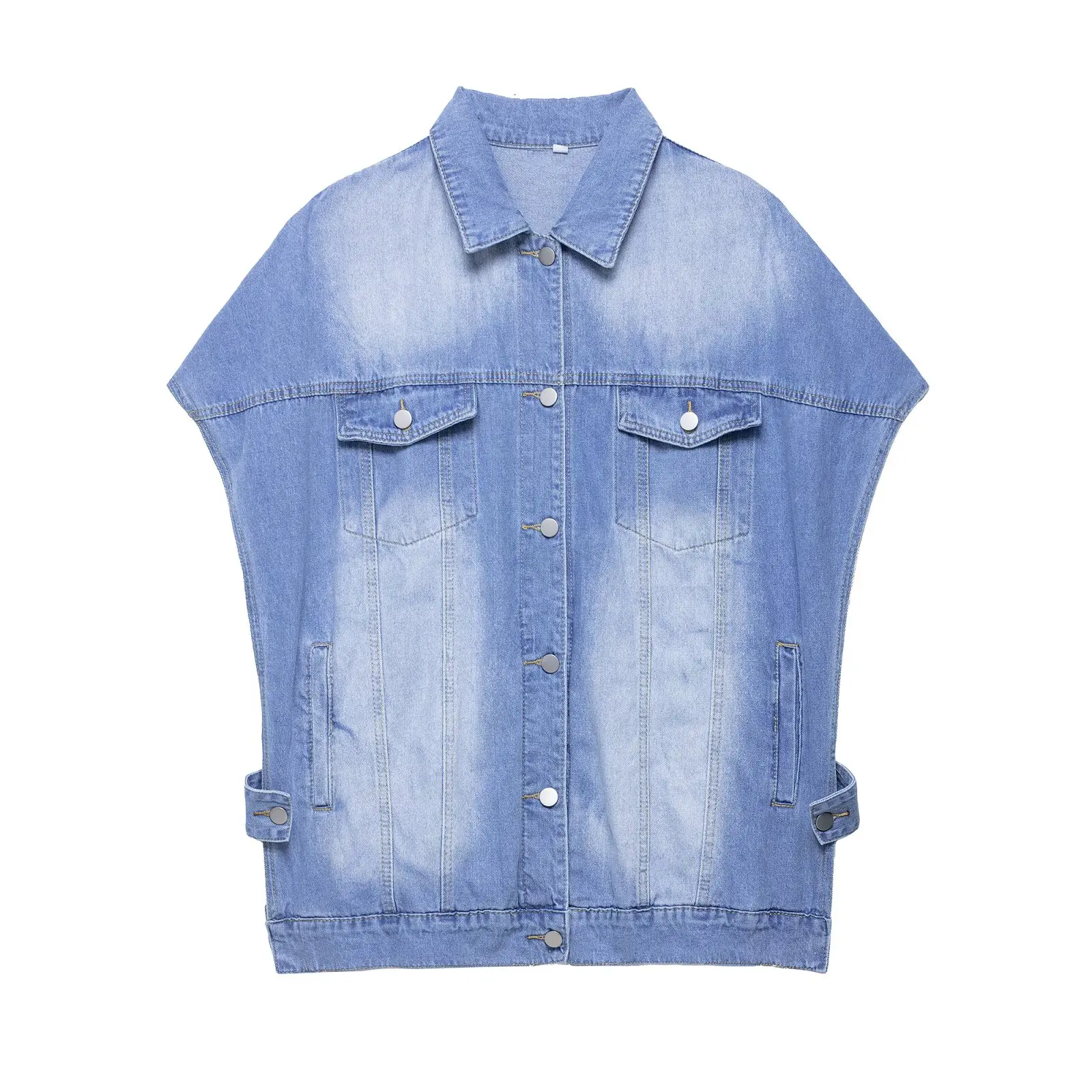 

2025 ЖЕНСКИЙ модный европейский и американский стиль, осенний новый свободный жилет с грудью, шикарный свободный повседневный жилет с грудью Mujer