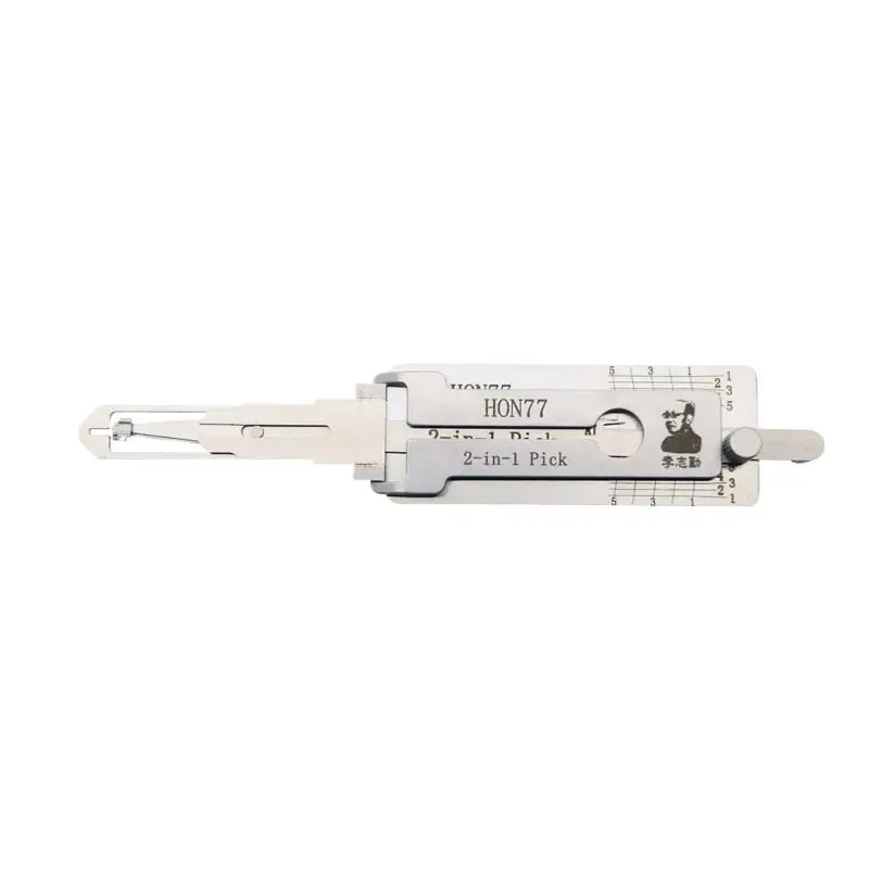 Original Lishi HON77 2 in 1 Lock Pick Decoder Ignition Car Door Open for H-onda Motorcycle Models Vertical Milling