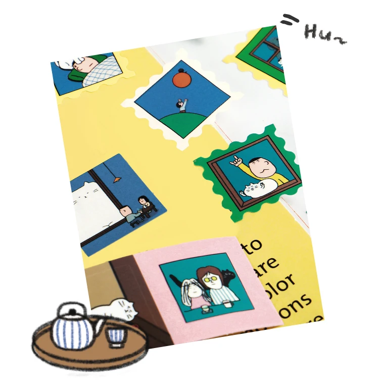 Niedliches Cartoon-Katzen-Washi-Tape im koreanischen Design, Matsugoda-Papierband für Schreibwaren, Büro, DIY-Bastelarbeiten und Dekoration – Detail 8