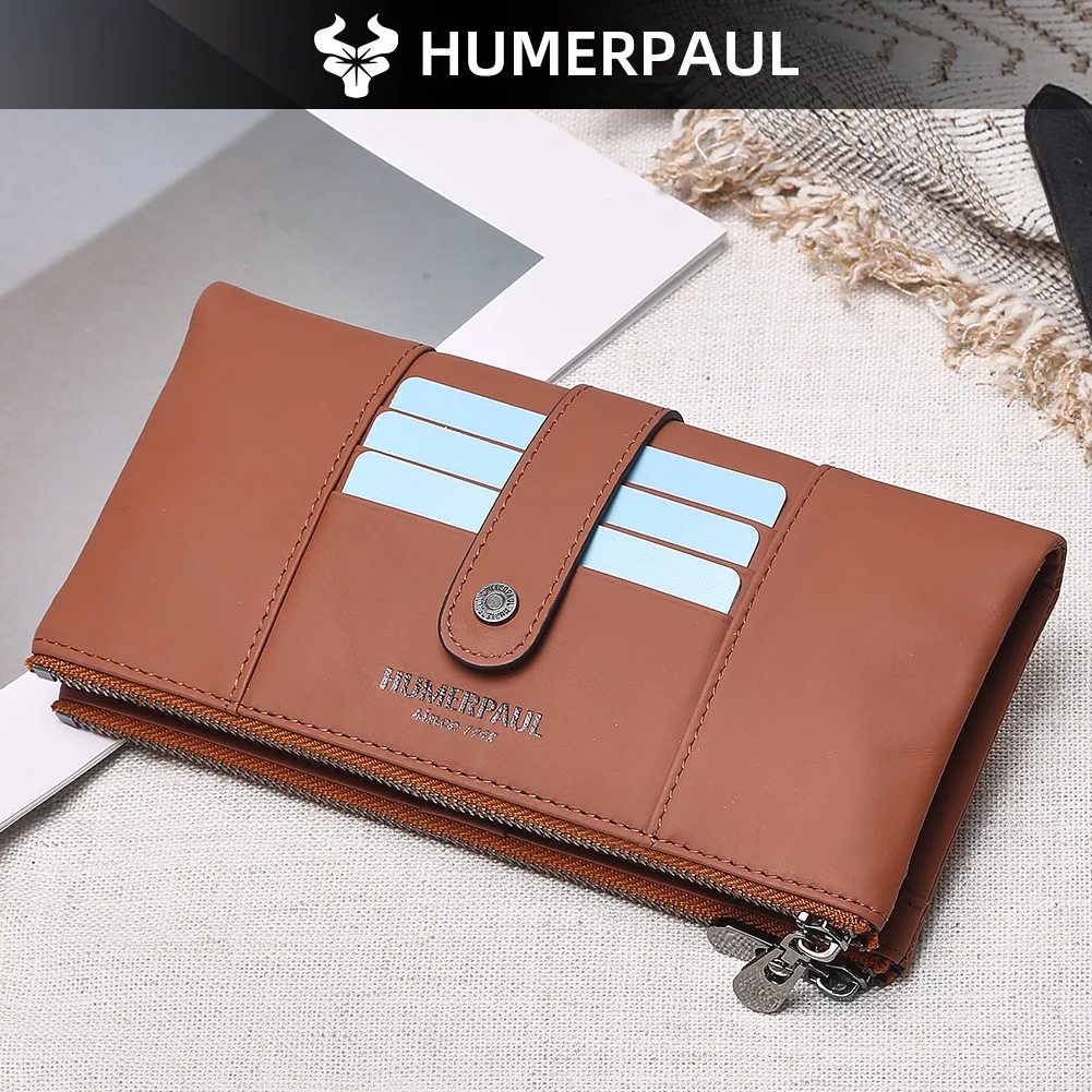 

HUMERPAUL модный длинный кошелек для женщин из натуральной кожи женский клатч RFID кошелек для монет Portomonee сумка для денег держатель для карт сумка