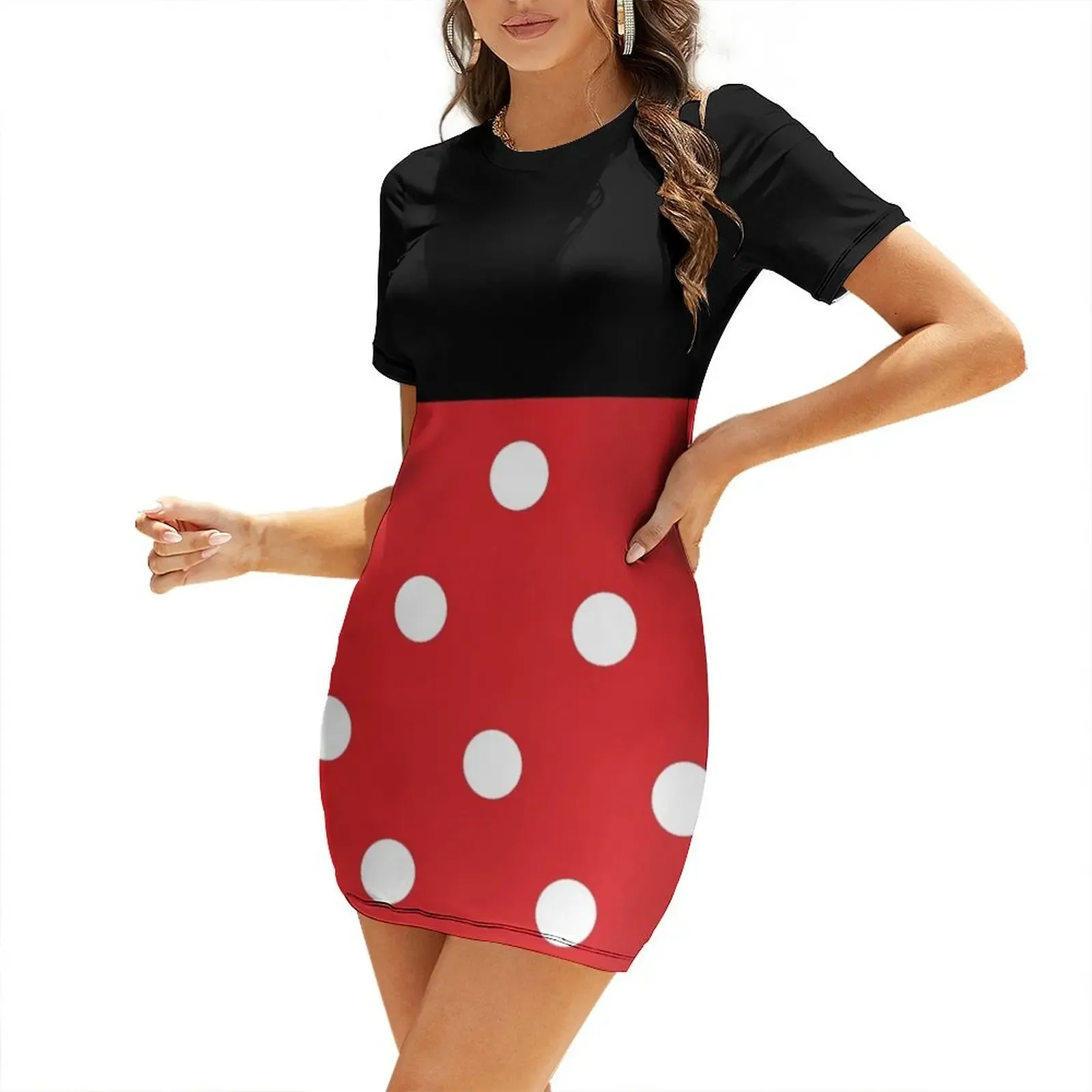 

It All Started with Three Circles - Skirt Short-Sleeved Dress dress party evening elegant luxury celebrity purple dress