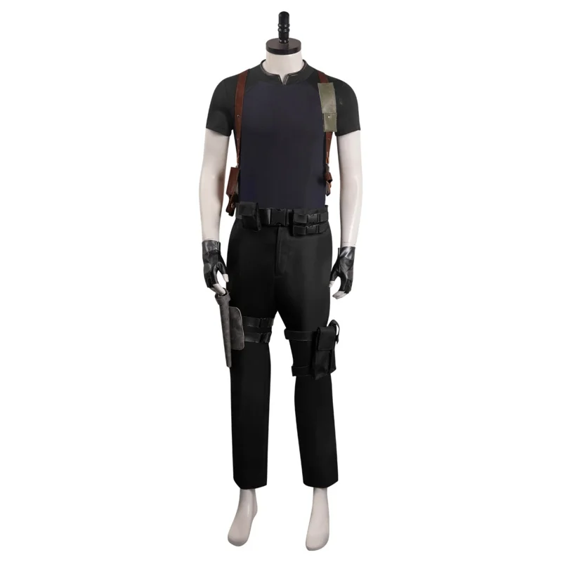 레온 코스프레 남성 코스튬 게임 레지던트 4 요원 롤플레이 판타지아 의상, 남성 변장 할로윈 카니발 파티 의상