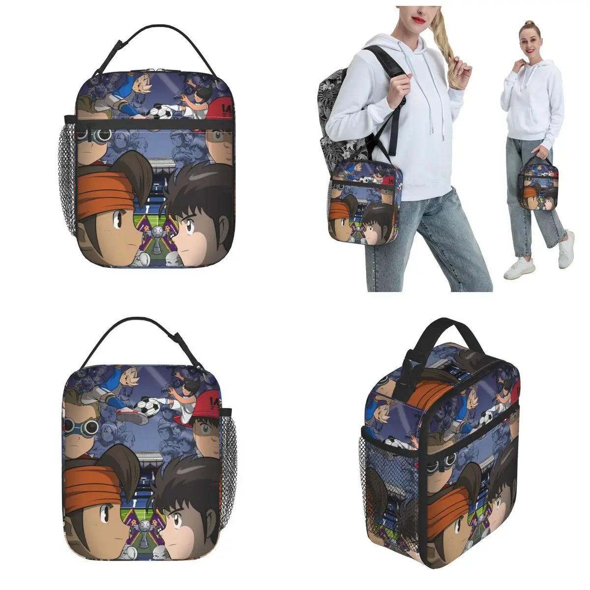 حقيبة تبريد معزولة للغداء من Inazuma Eleven حاوية الغداء لعبة فيديو لعبة رياضية صندوق غداء مانع للتسرب حقيبة تخزين المواد الغذائية #3