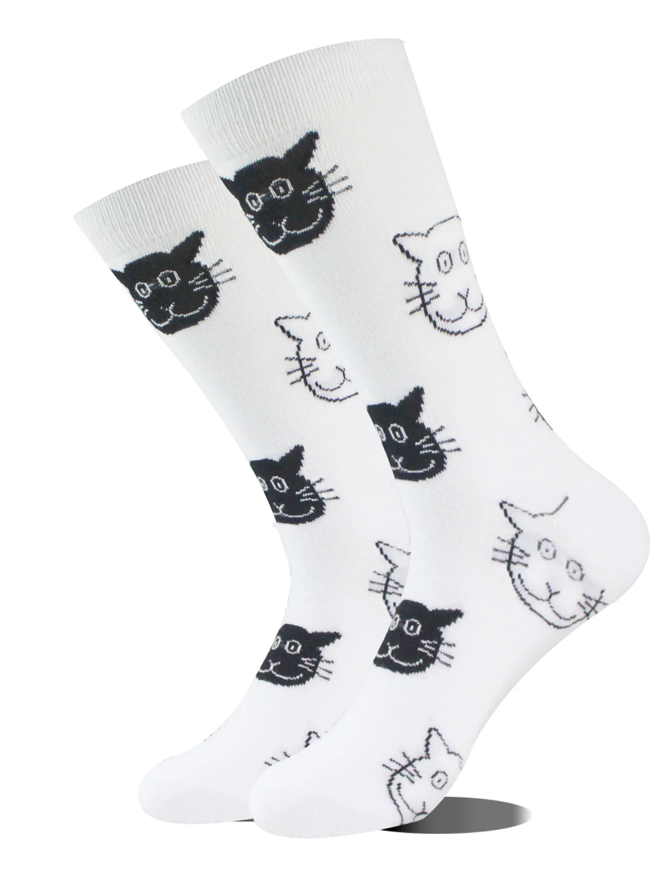 Colorful Cotton Socks Women Fashion Cute Korean Harajuku Cat Print Mid Length Women\'s Socks New Arrival Novelty Funny Socks