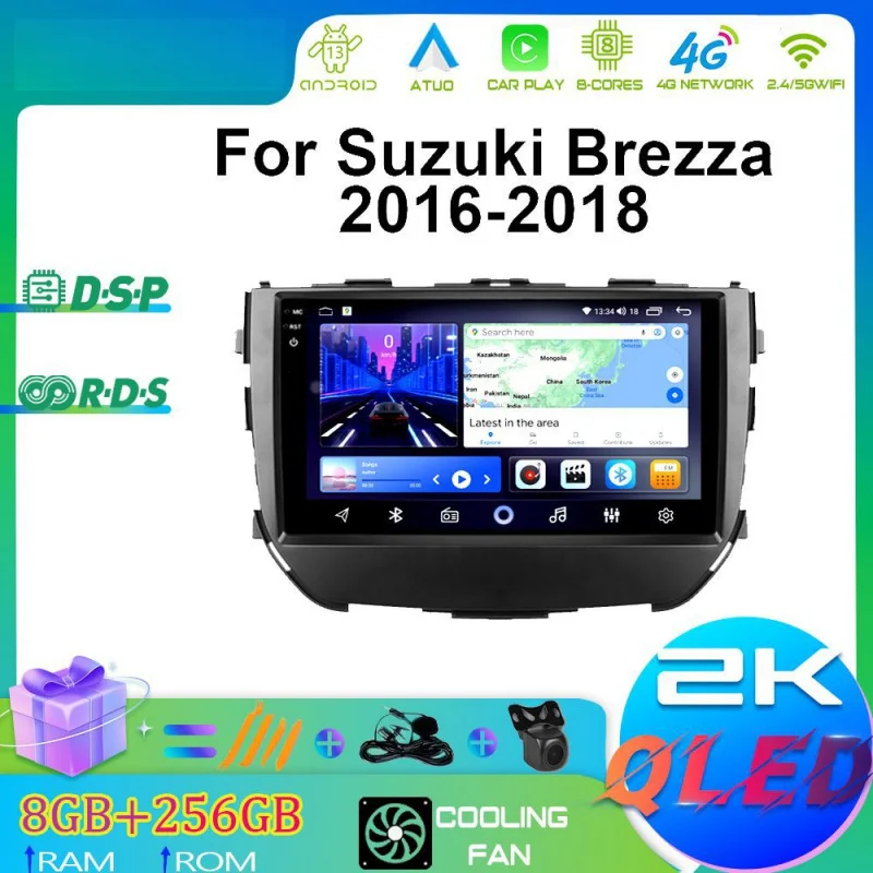 

For Suzuki Brezza 16-18 Car Multimedia Player Android Car Player GPS WIFI Carplay 4G Car Radio Navigation Stereo Car Electronic