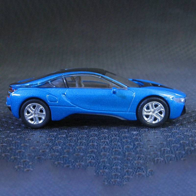 Diecast 1:64 Scale BMW I8 Silver Simulation Alloy Car Model Static Display Collectible Toy Gift Souvenir Decoration