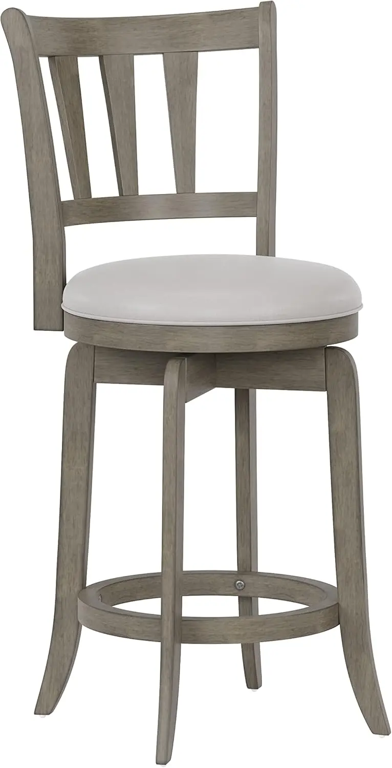 Presque Isle 26 Wood Swivel Counter Height Stool, Aged Gray