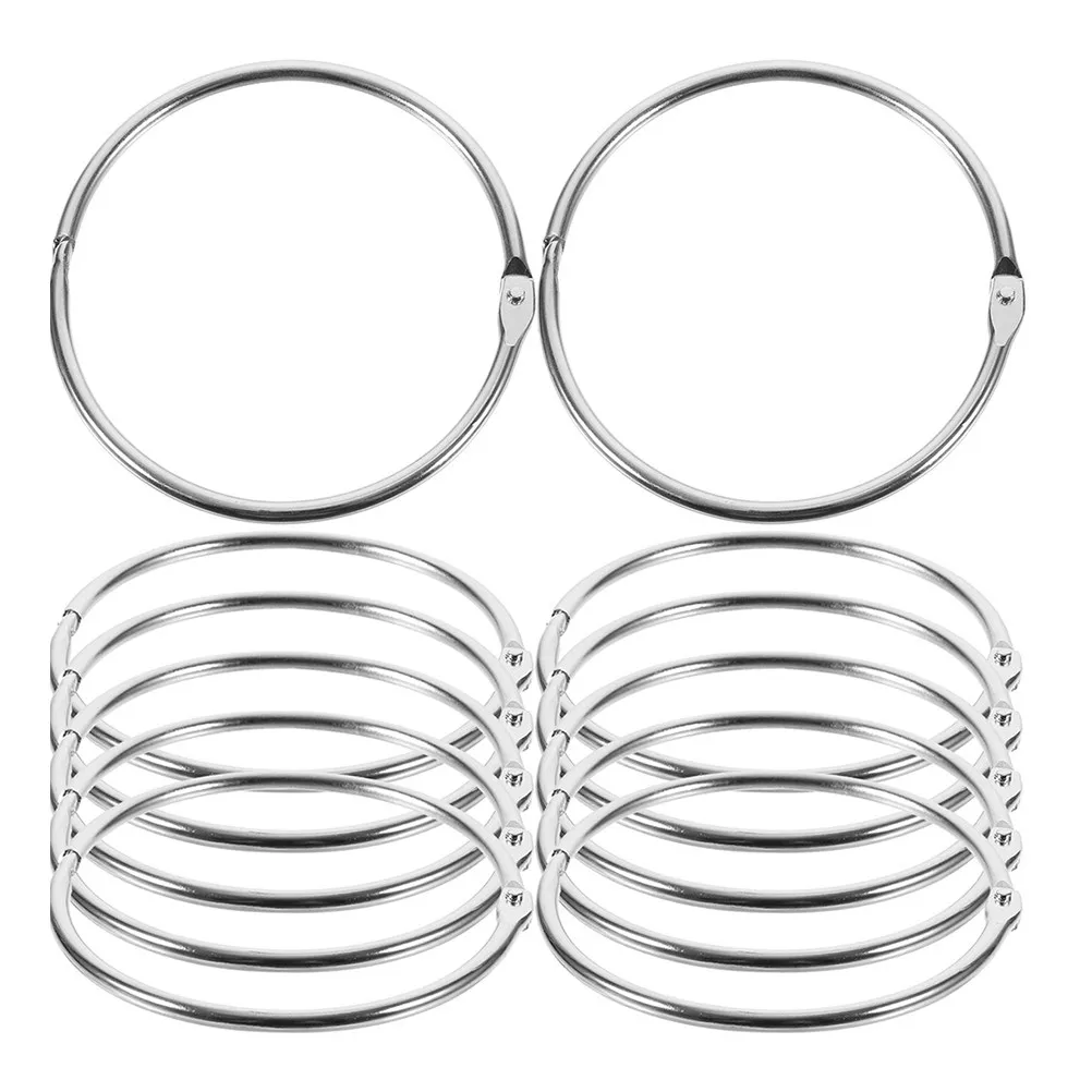 

24Pcs Metal Binding Rings Reusable Book Rings Wear Resistant Buckle Design Pull to Open Squeeze to Close for Loose Leaf Paper