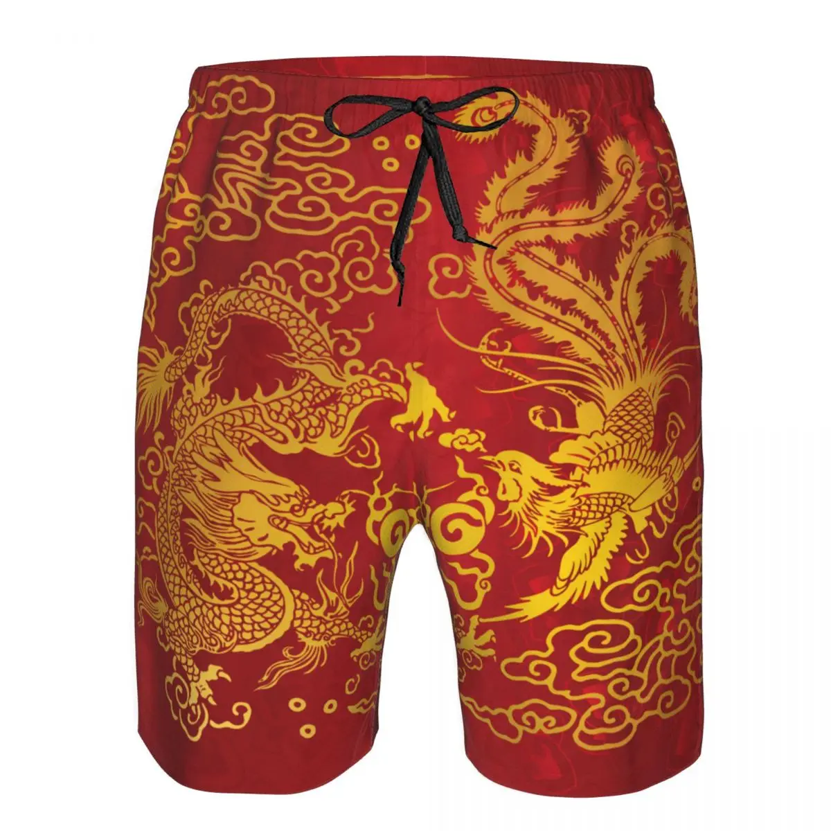 

Summer Men Swimwear Breathable Quick Dry Trunks Dragon Phoenix In Classical Beach Shorts for Running Training Surfing