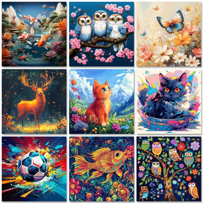 

GATYZTORY DIY Painting By Numbers Colorful Animal Hand Painted Paintings Art Drawing On Canvas Pictures By Number Home Decor