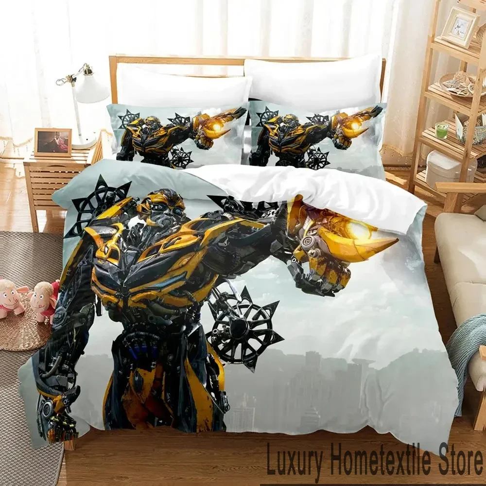 3D Print Tran Formers Bedding Set Boys Girls Twin Queen King Size Duvet Cover Pillowcase Bed boys Adult Home Textileextile